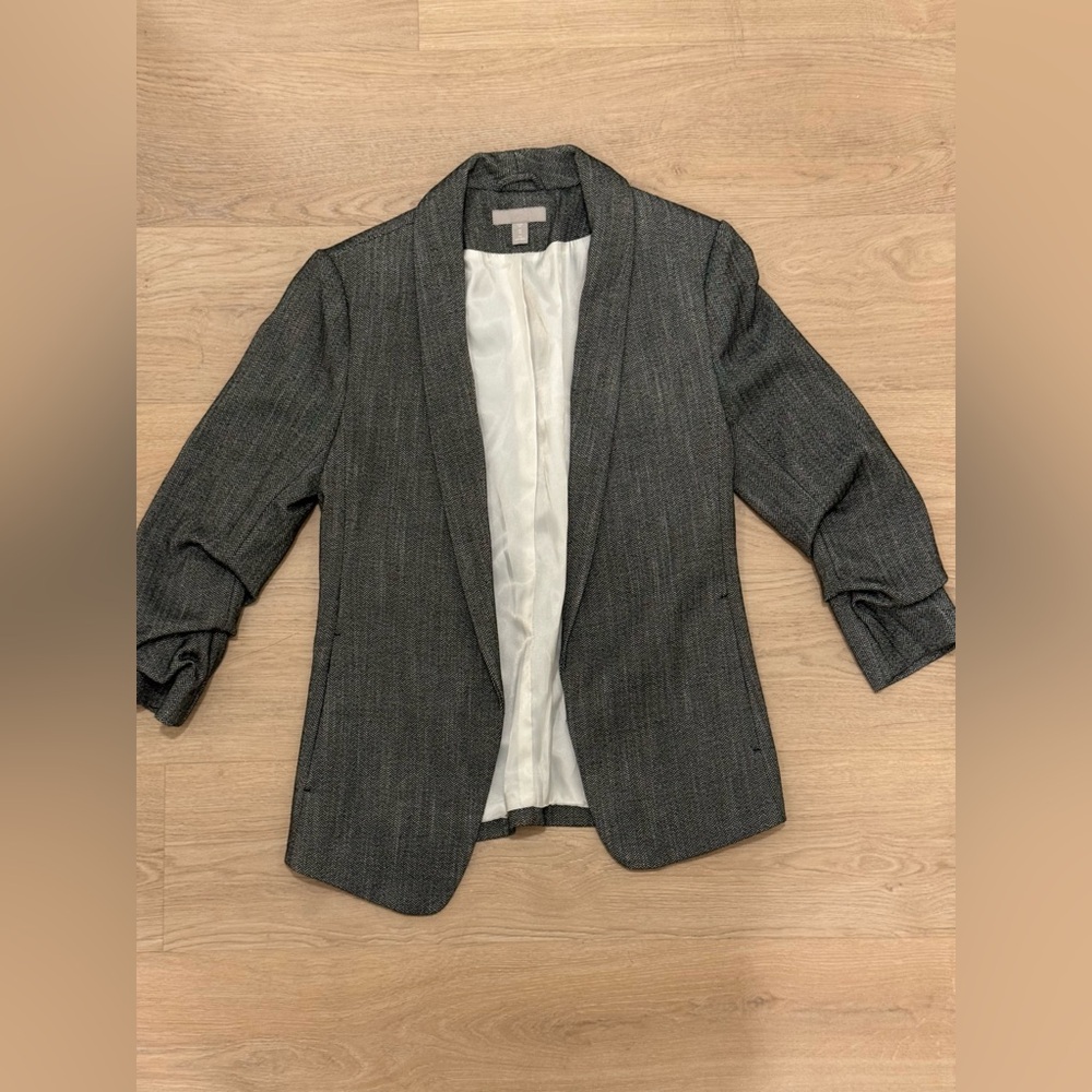 Women's Grey patterned blazer, 3/4 sleeves